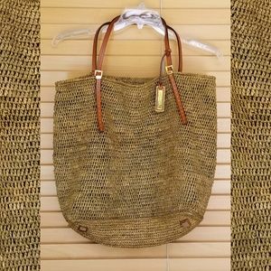 michael kors santorini raffia tote